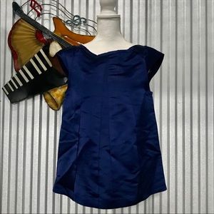 Alice + Olivia Deep Blue Silk Blouse